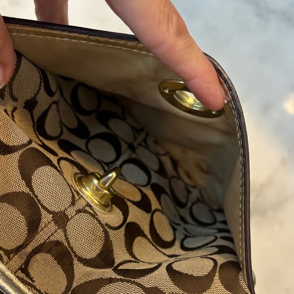 Coach Crossbody Purse Handbag Penelope Jacquard Signature Logo Hippie Bag - Picture 10 of 15
